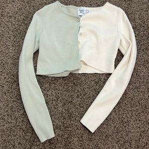 Princess Polly green and white crop top size 0